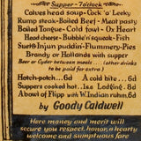 Colonial Bill of Fare Tavern Dinner Menu