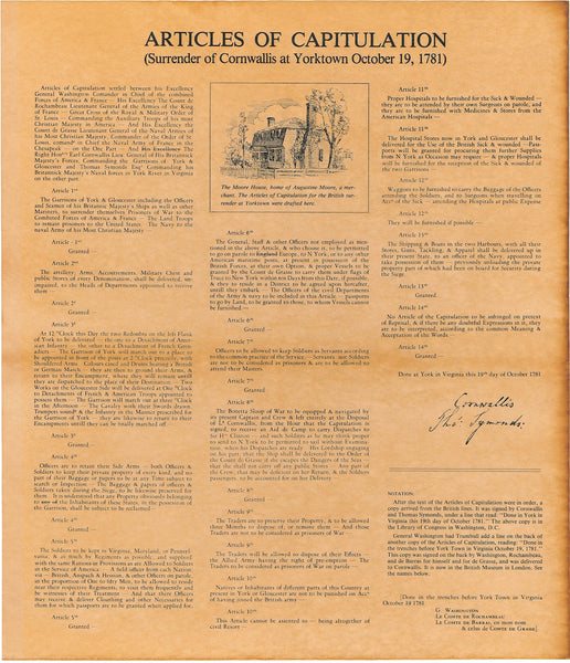 Articles of Capitulation Pictorial 1781