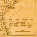 Civil War Battlefields Map Poster [small poster size]