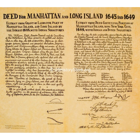 Deeds for Manhattan 1645 & Long Island 1649