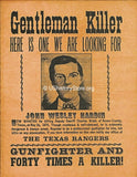 Gentleman Killer Wanted Poster 1874