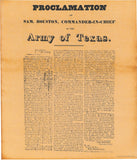 Proclamation of Sam Houston 1835