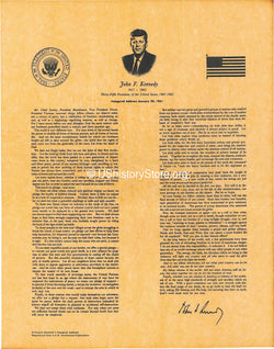 President John F. Kennedy's Inaugural Address 1961 [small poster size]
