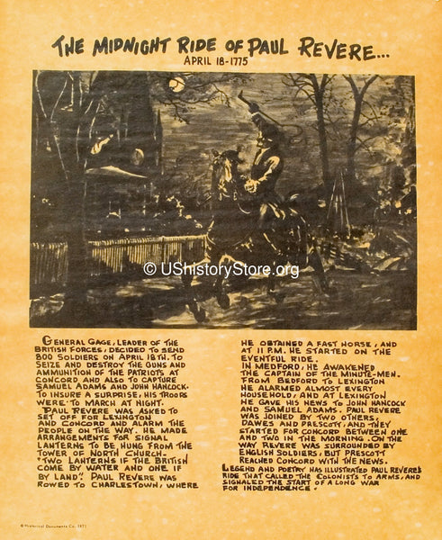 The Midnight Ride of Paul Revere 1775