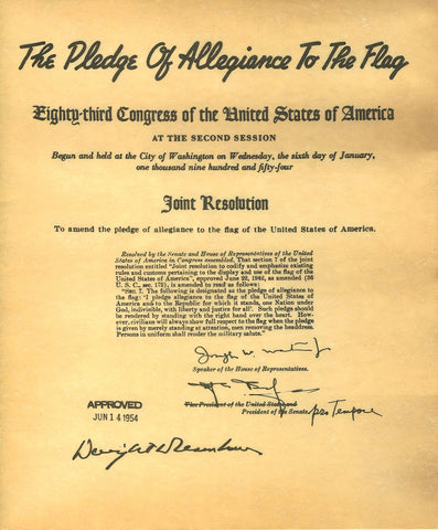 Pledge of Allegiance to the Flag 1954