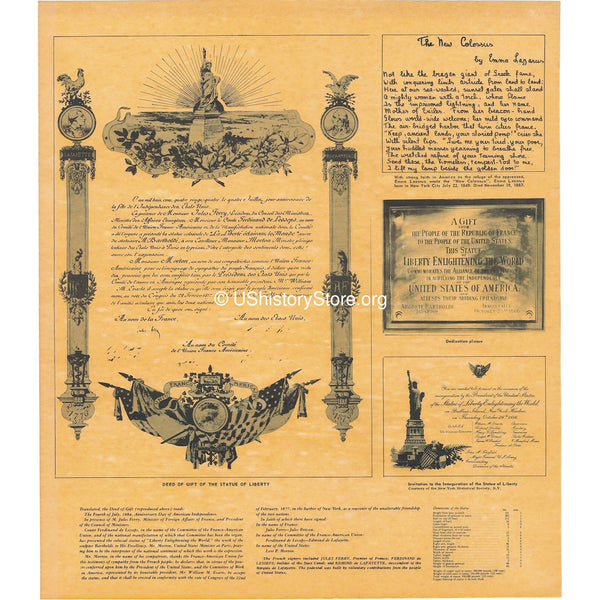 Statue of Liberty Deed & More 1884
