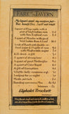 Colonial Era "Fare of Ye Tavern" Wine & Liquor Menu